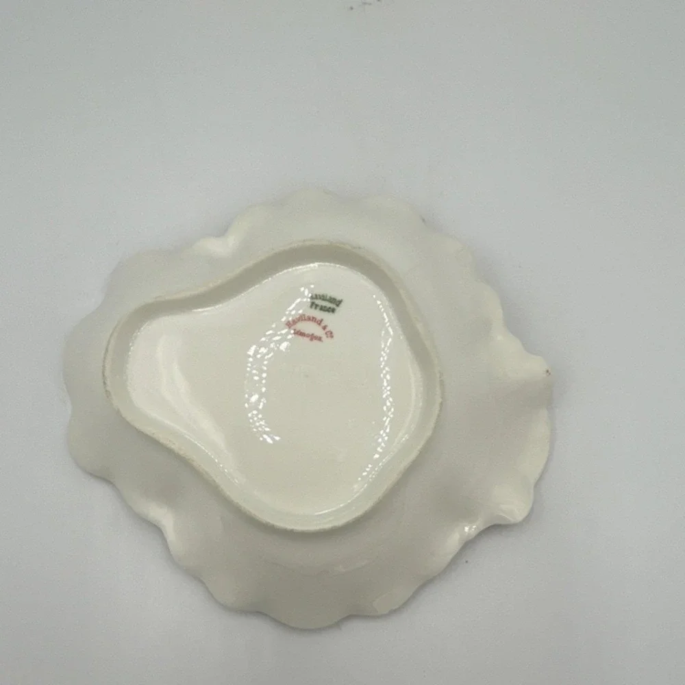Haviland & Co. Porcelain Bowl White Gold Trim Glossy Finish Limoges France